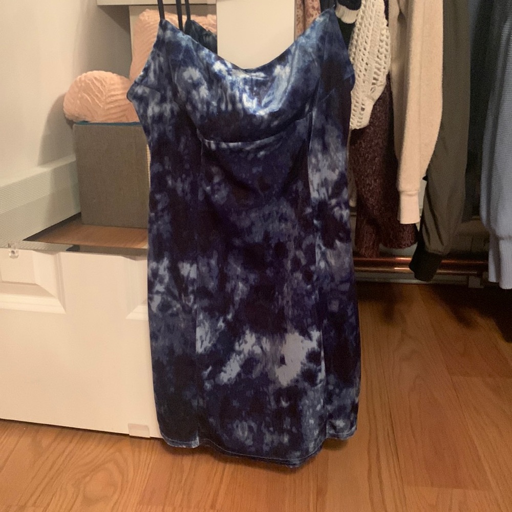 blue velvet mini dress